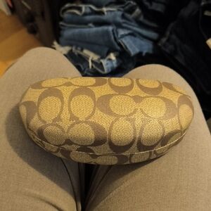 Coach Gold and Brown Sunglasses Case
